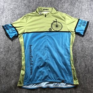 Sugoi Cycling Jersey Women's XL Green Blue Butterfield Robinson 2008 Bike‎ Shirt